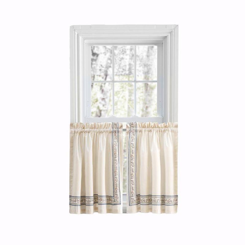 Natural Cotton and Polyester Rod Pocket Cafe Curtain