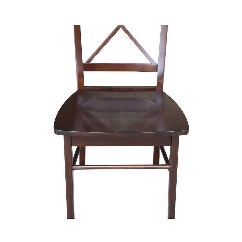 Java High Cross Back Solid Wood Side Chair Set