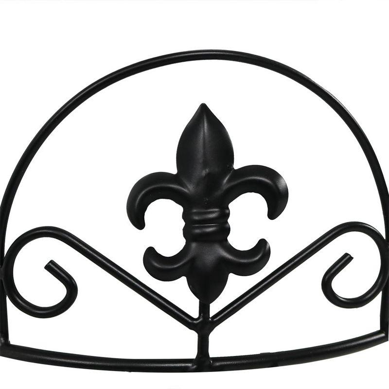 Sunnydaze Iron Metal French Lily Decorative 3-Tiered Flower Plant Stand for Indoor or Outdoor Use - 22" - Black - 2pk