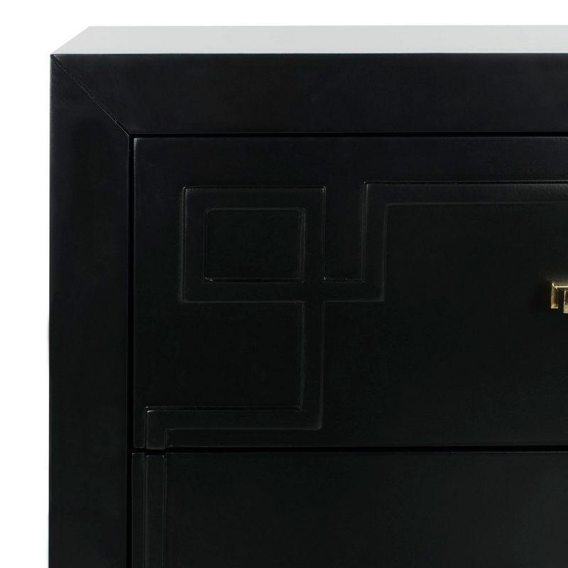 Raina 3 Drawer Chest - CHS6412 - Black/Gold - Safavieh