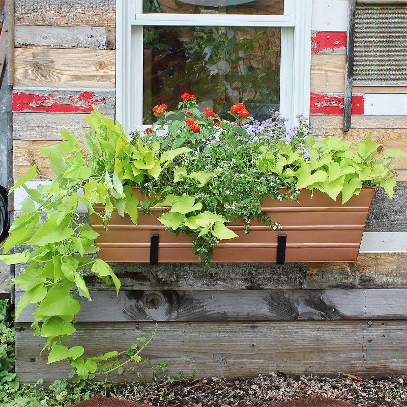 ACHLA Designs Galvanized With Wall Brackets Rectangular Steel Planter Boxes