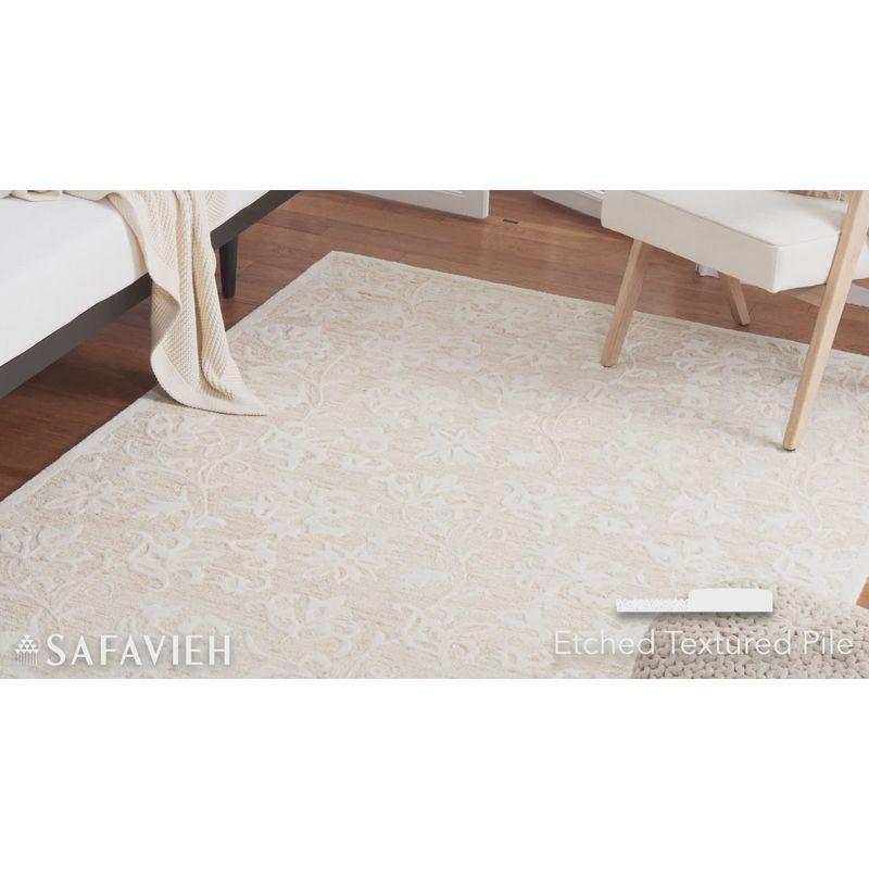 Ivory Hand-Tufted Wool Rectangular Area Rug 3' x 5'