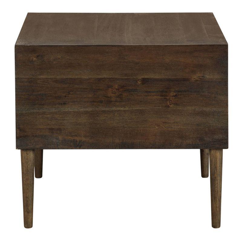 End Table Brown - Signature Design by Ashley: Mid-Century Storage Accent Table with Tapered Legs