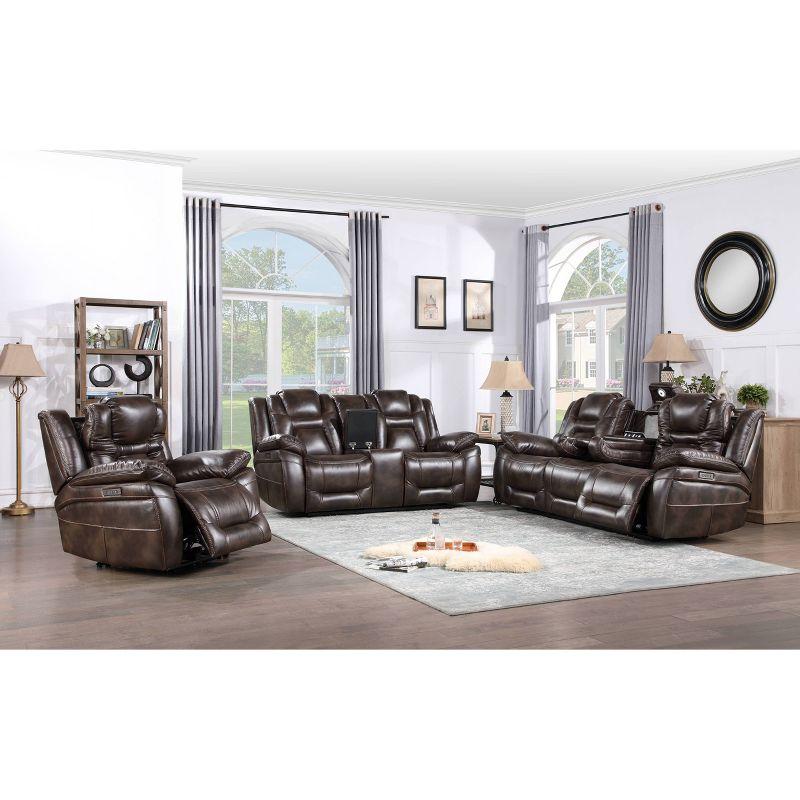 3pc Oportuna Dual Power Reclining Sofa Set Brown - Steve Silver Co.