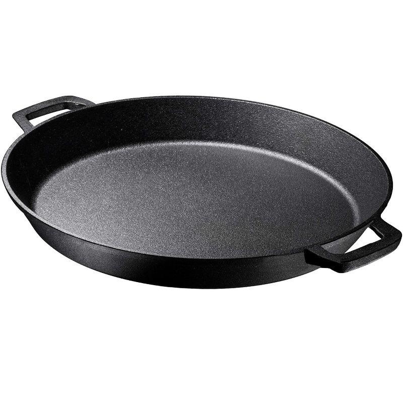 Bruntmor 16'' Black Pre-Seasoned Cast Iron Skillet with Dual Handles