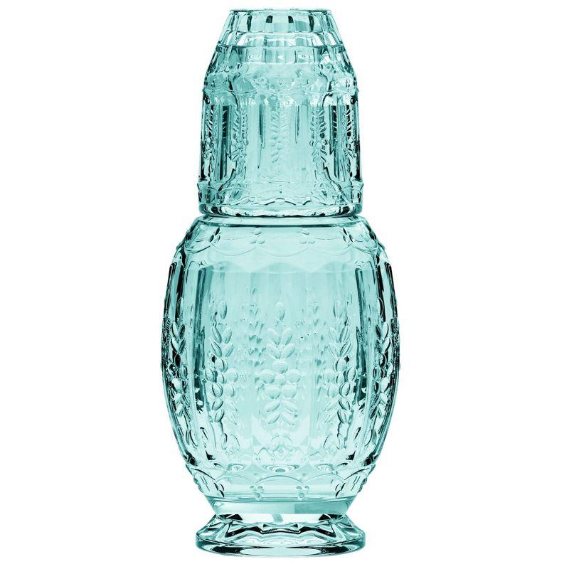 Elle Décor Vintage Night Bedside 33 oz. Water Carafe With Tumbler, 2-Piece Set,Green