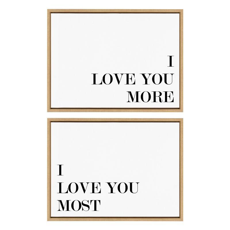 (Set of 2) 18" x 24" Sylvie I Love You Canvas by Maggie Price Natural - Kate & Laurel All Things Decor