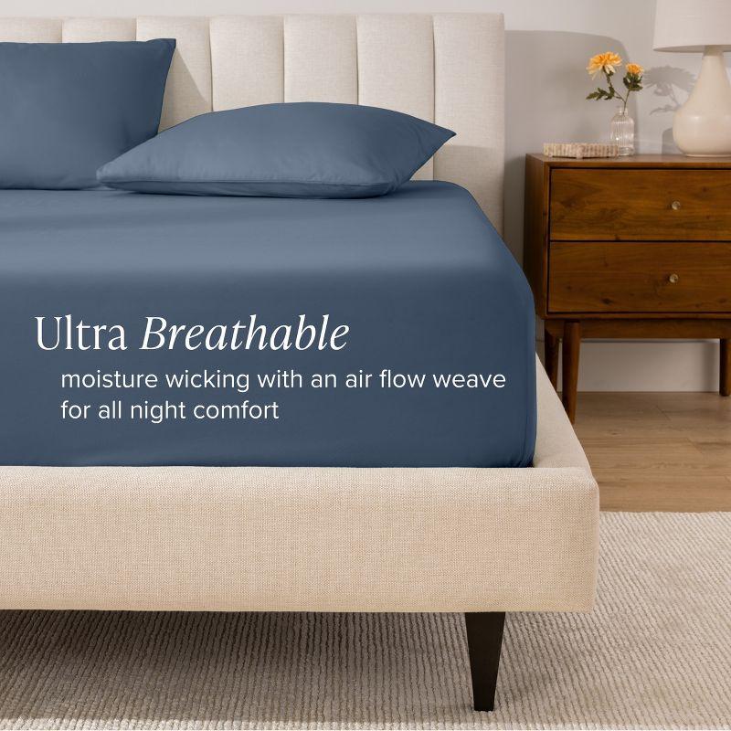 Bare Home 260 Thread Count Organic Cotton Percale Fitted Sheet
