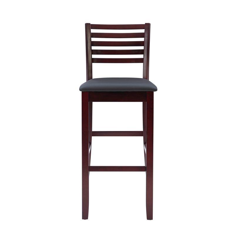 30" Torino Padded Seat Ladder Back Barstool Upholstered Seat - Espresso Wood - Linon