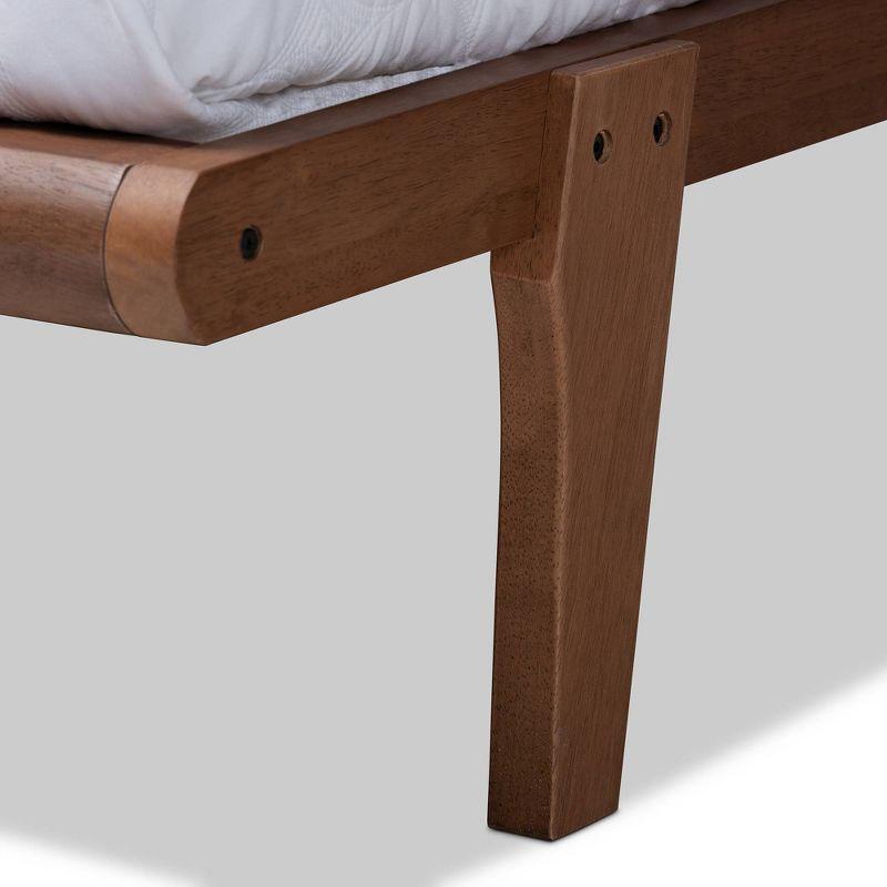 Full Kaia Finished Wood Platform Bed Frame Brown - Baxton Studio: Mid-Century Modern, No Box Spring Required