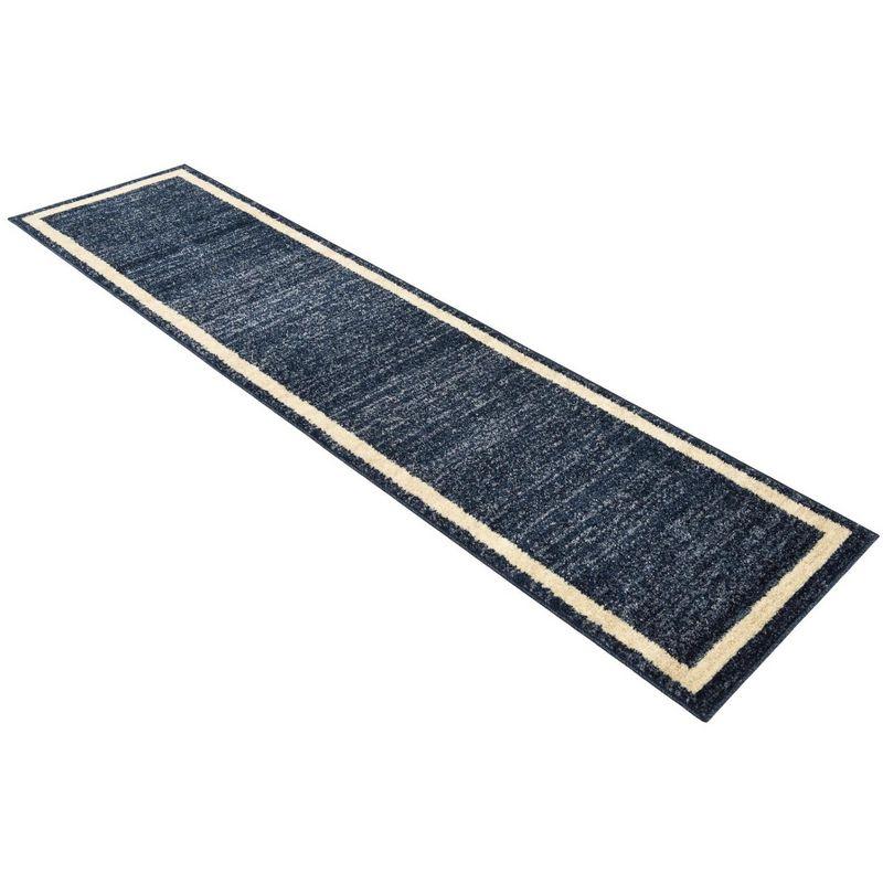 Unique Loom Del Mar Collection Area Rug - Maria (2' 7" x 10' Runner Navy Blue/Ivory)