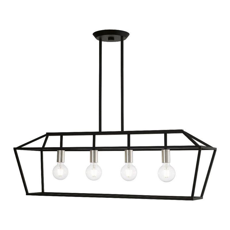 Livex Lighting Devone 4 - Light Chandelier in  Black/Brushed Nickel