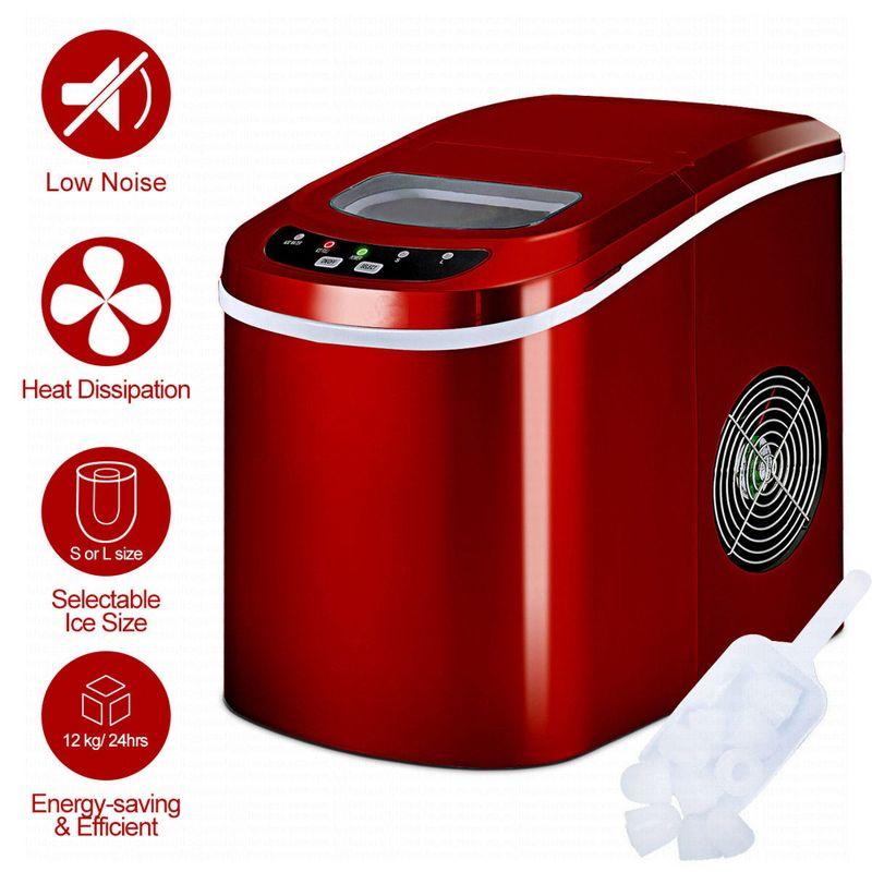 Costway Portable Compact Electric Ice Maker Machine Mini Cube 26lb/Day