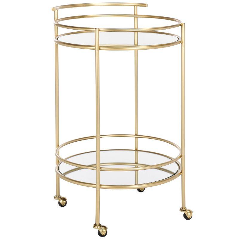 Ida 2 Tier Bar Cart - Gold/Mirror - Safavieh