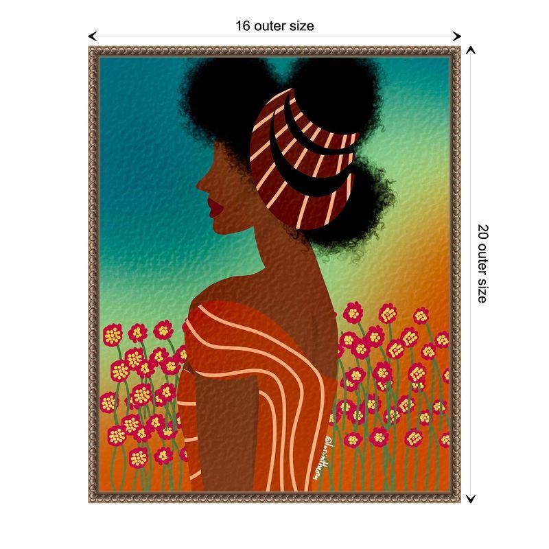 Amanti Art Lady in the Flower Field by Lorintheory Canvas Wall Art Print Framed 16 x 20-in.