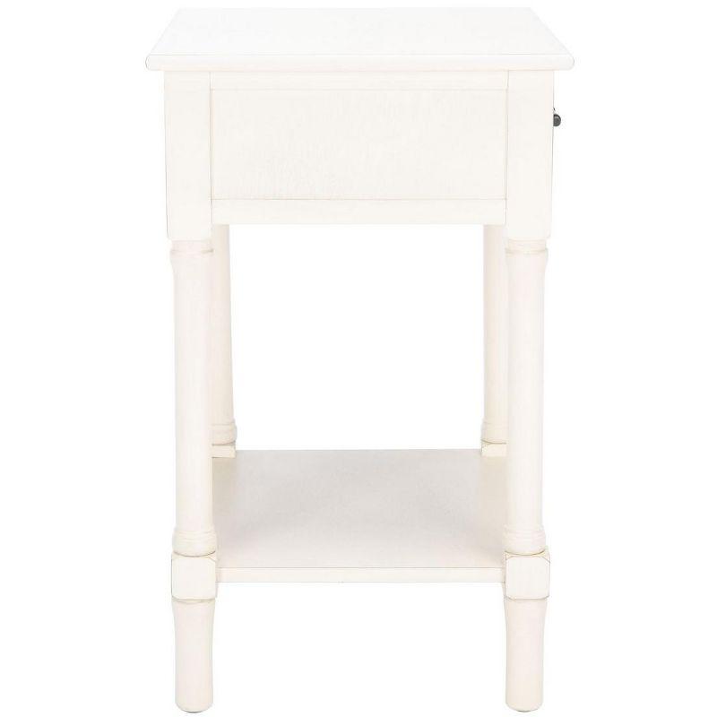 Ryder 1 Drawer Accent Table - Distressed White - Safavieh