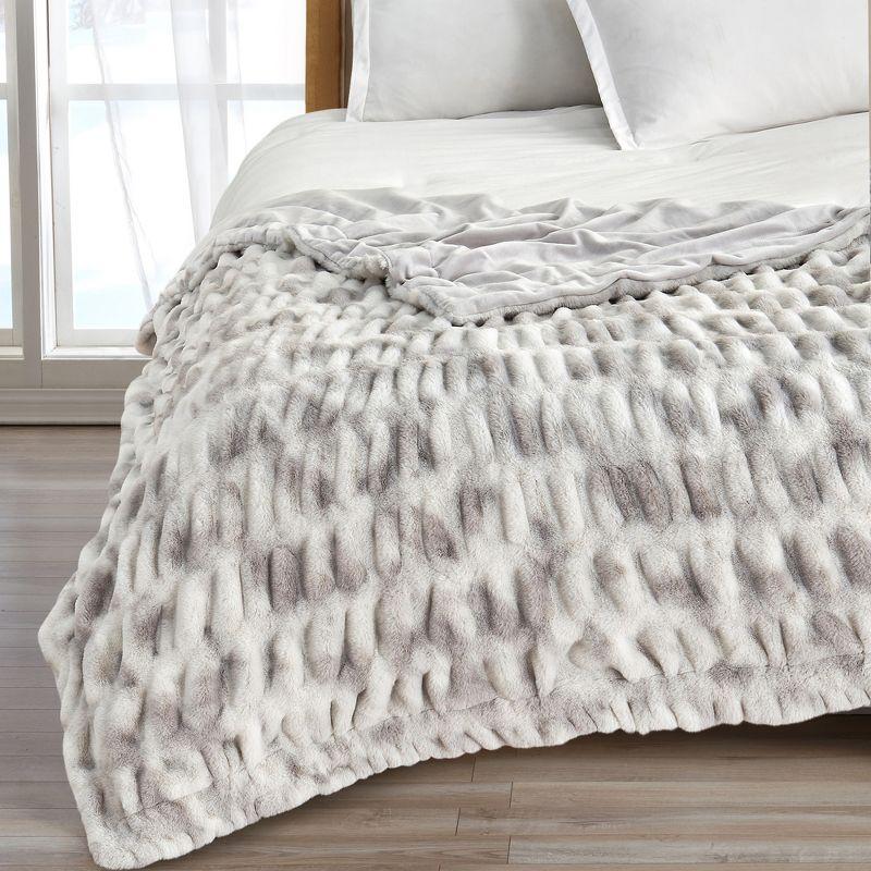 50" x 60" Reversible Faux Fur Throw Blanket - Great Bay Home