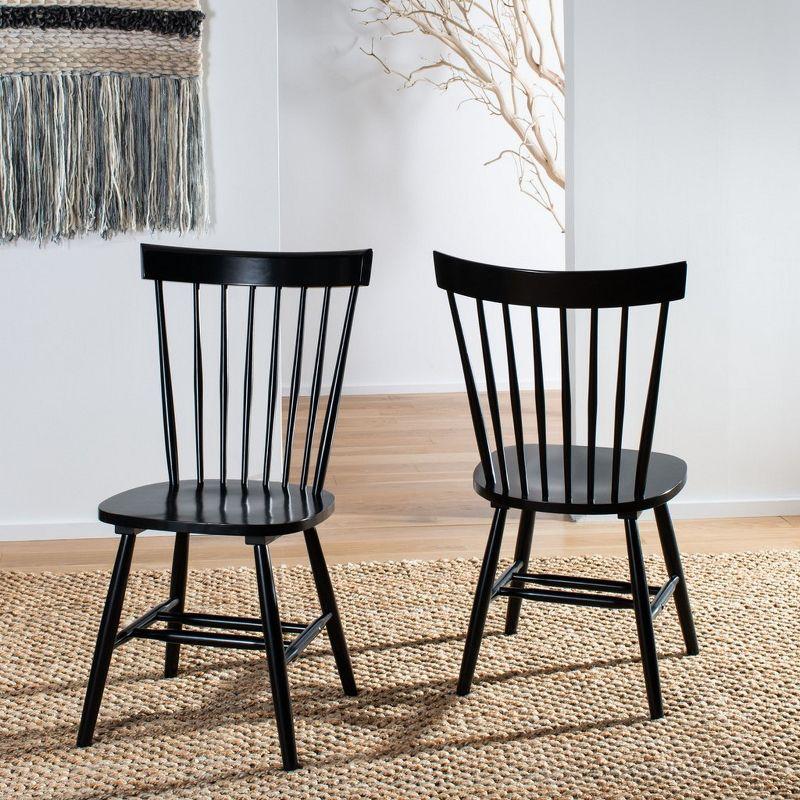 Black High Windsor Wood Slat Side Chair