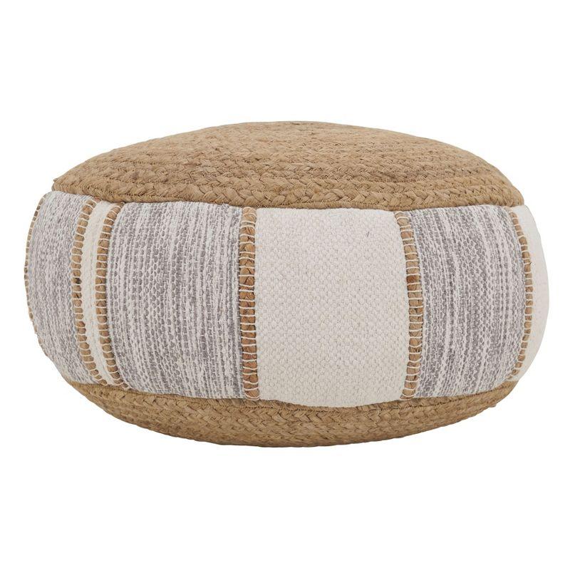 Saro Lifestyle Woven Pouf, 20"x10" Round, Natural