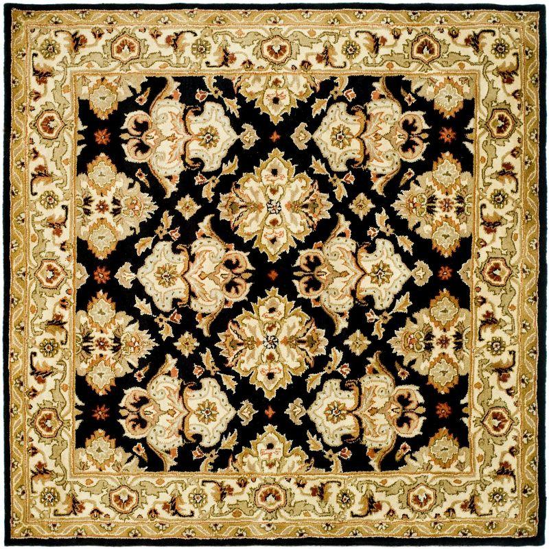 Heritage HG817 Hand Tufted Area Rug - Black/Ivory - 8'x8' - Safavieh.