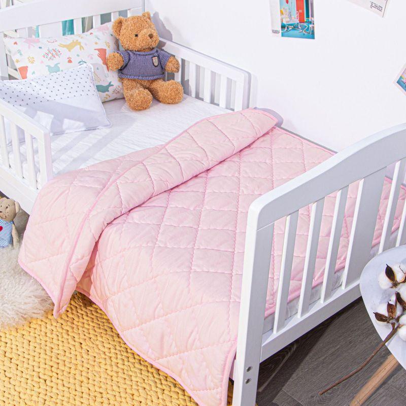 Down Alternative Toddler Comforter, Lightweight and Warm Baby Crib Comforter, 39x47 Inches, Light Khaki - NTBAY