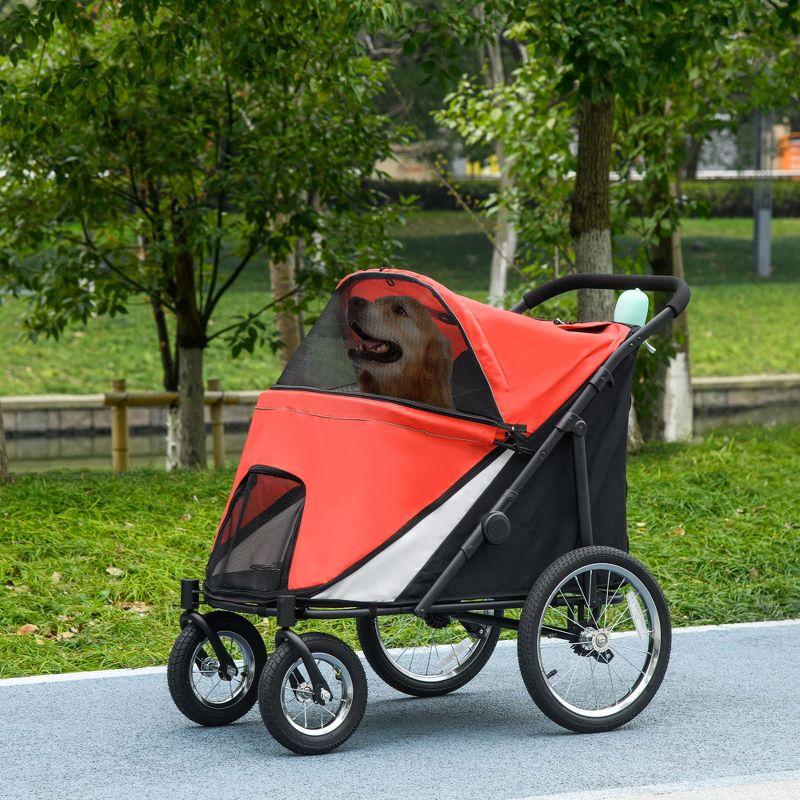 Pet Stroller for Medium and Large Dogs and Cats,Easy Fold Dog Stroller with Storage Bags,for Outdoor