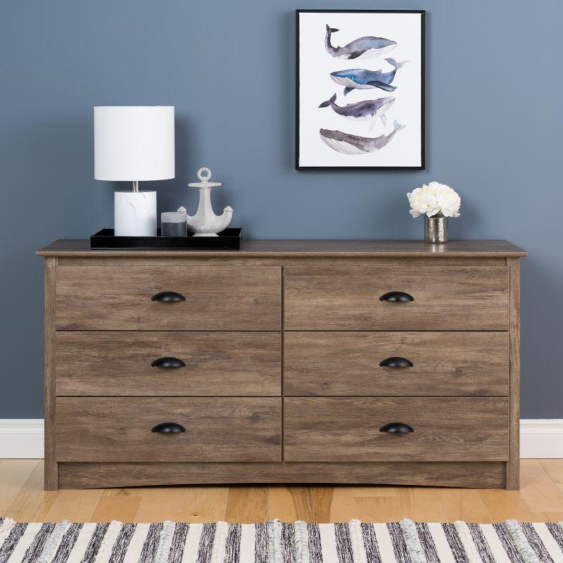 Salt Spring 6 Drawer Dresser Drifted Gray - Prepac