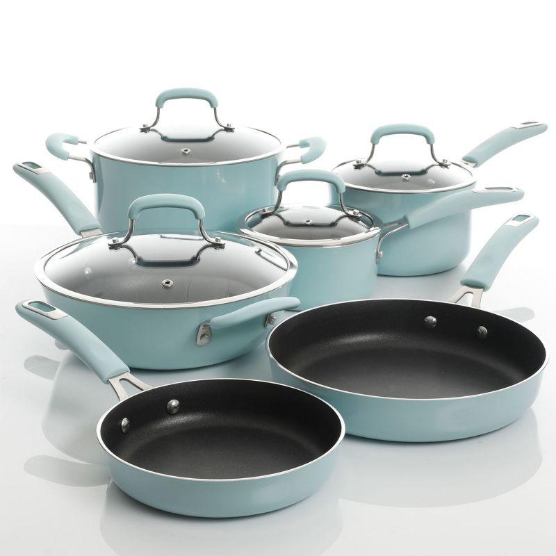 Kenmore Elite Glacier Blue Nonstick Aluminum 10-Piece Cookware Set