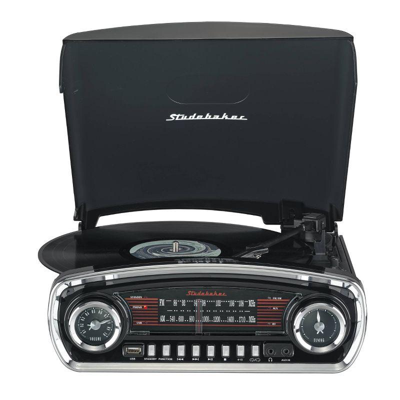 Studebaker Portable 3 - Speed Turntable Decorative Record Player with Bluetooth