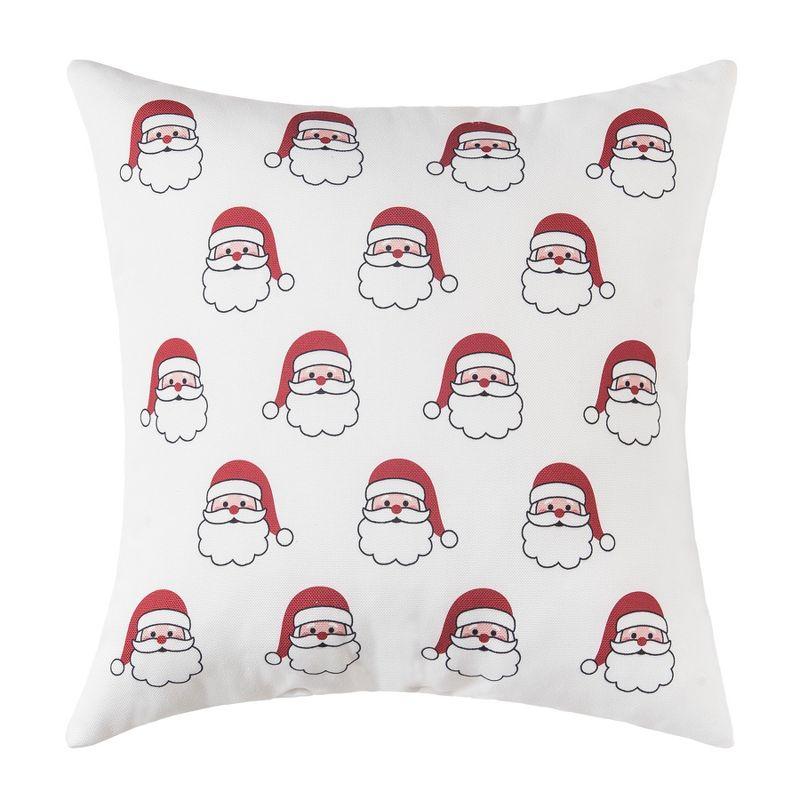 Santa Season Square Christmas Pillow with Polyester Cover