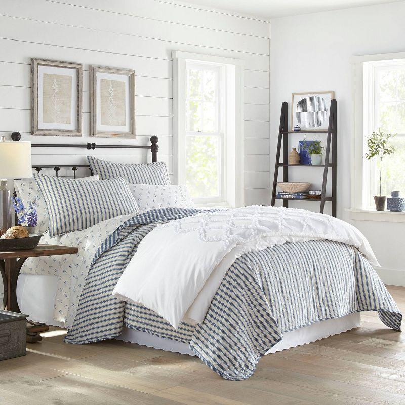 Willow Way Ticking Stripe Quilt & Sham Set - Stone Cottage