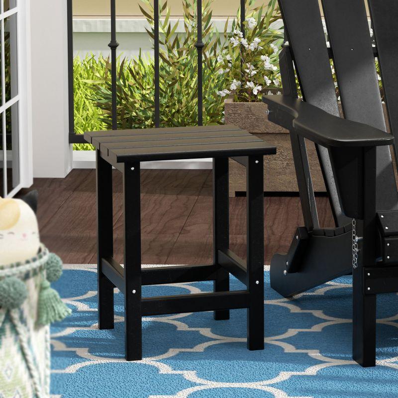 Black HDPE Square Adirondack Outdoor Side Table