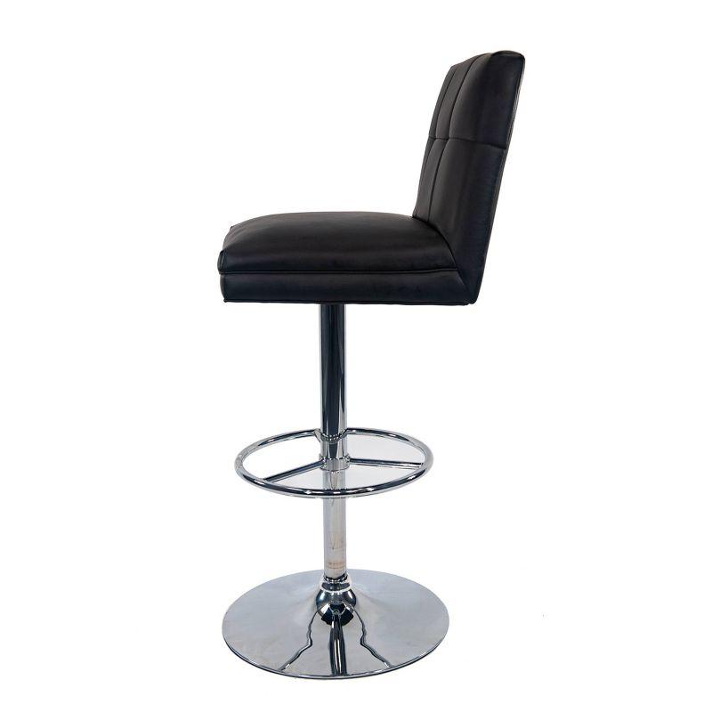 Sloan Adjustable Faux Leather Swivel Barstool Black - Boraam: Chrome Base, Counter to Pub Height