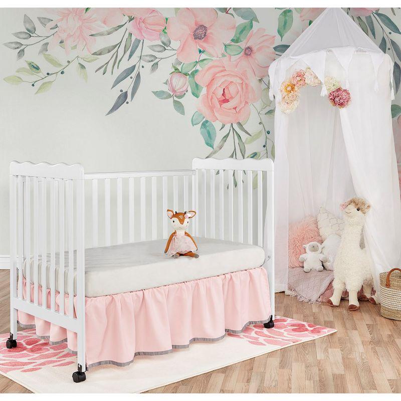 White Wooden Convertible 3-in-1 Crib with Safety Rails