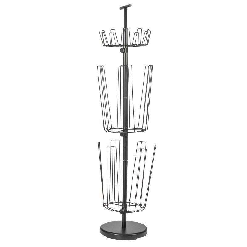 4-Tier Revolving Shoe Tree, Heavy-Duty Steel with Stabilized Base, Holds 24 Pairs of Shoes, Antique Bronze