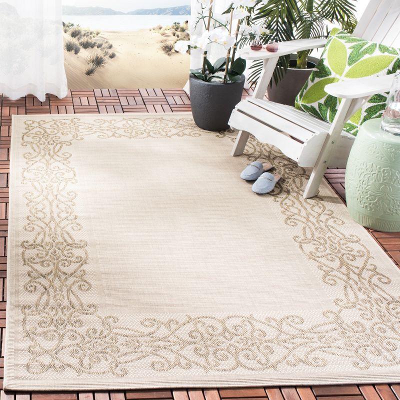 Courtyard CY1588 Power Loomed Indoor and Outdoor Area Rug - Natural/Brown - 4'x5'7" - Safavieh