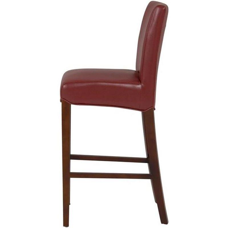 New Pacific Direct Milton Bonded Leather Counter Bar & Counter Stools, Dark Brick Red