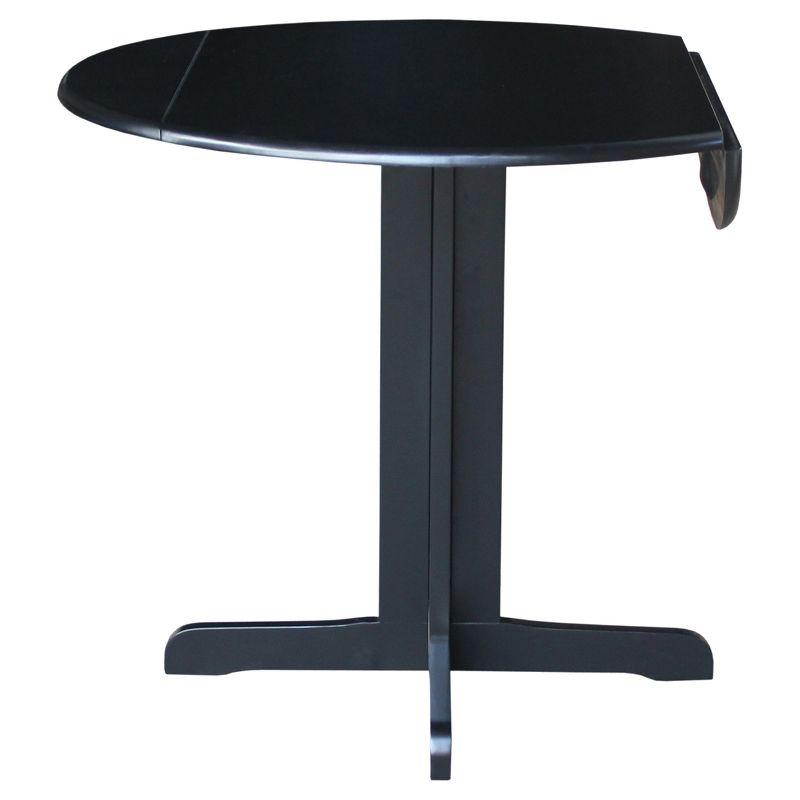 Scandinavian 38" Round Wood Extendable Dining Table in Black