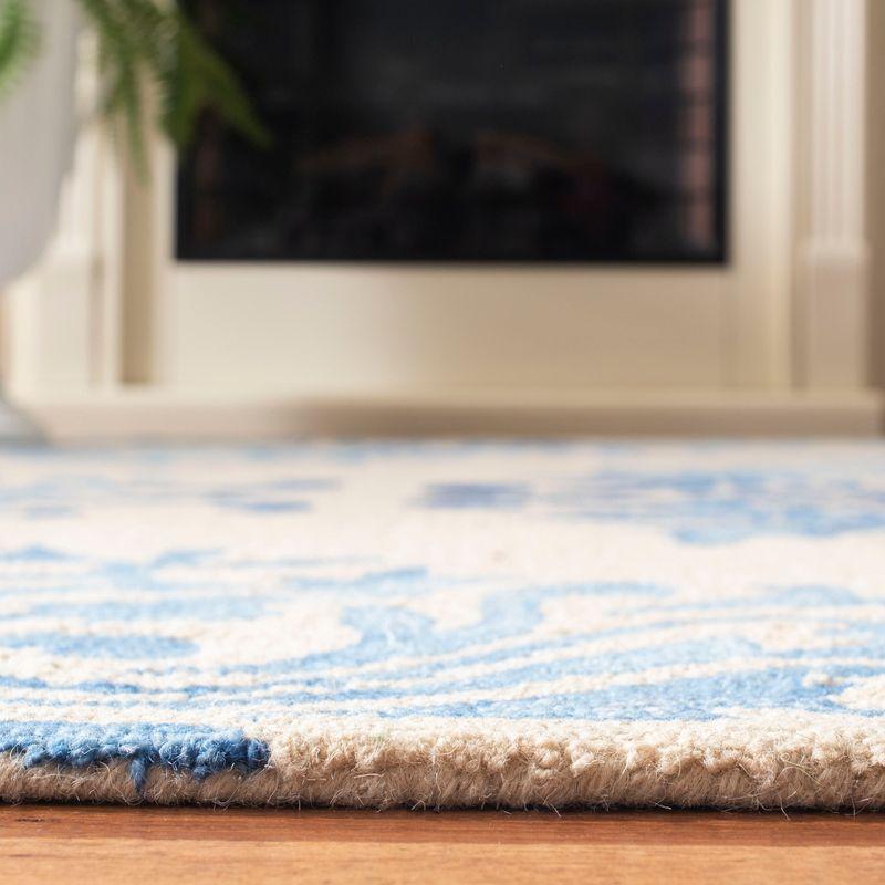 Artisan Dip Dye Beige and Blue Wool 7' Square Area Rug