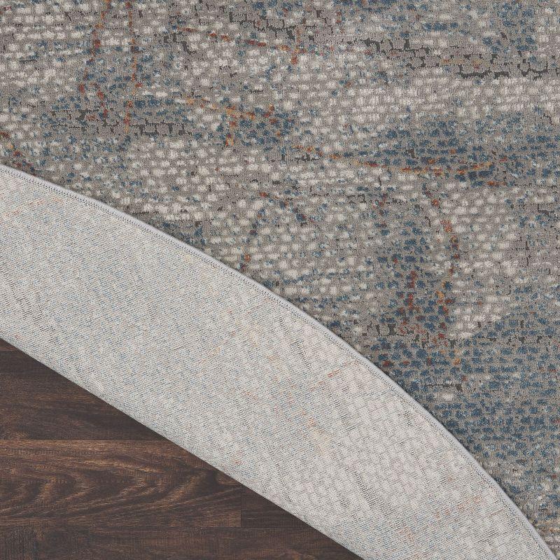 Nourison Rustic Textures Indoor Area Rug Light Grey/Blue 5'3" x Round
