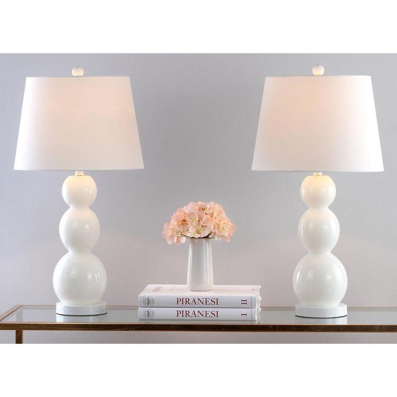 Jayne 3 Sphere Table Lamp (Set of 2) - 26.5 Inch Height - LIT4089 - White - Safavieh