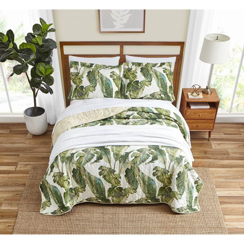 King White Cotton Reversible Quilt Set