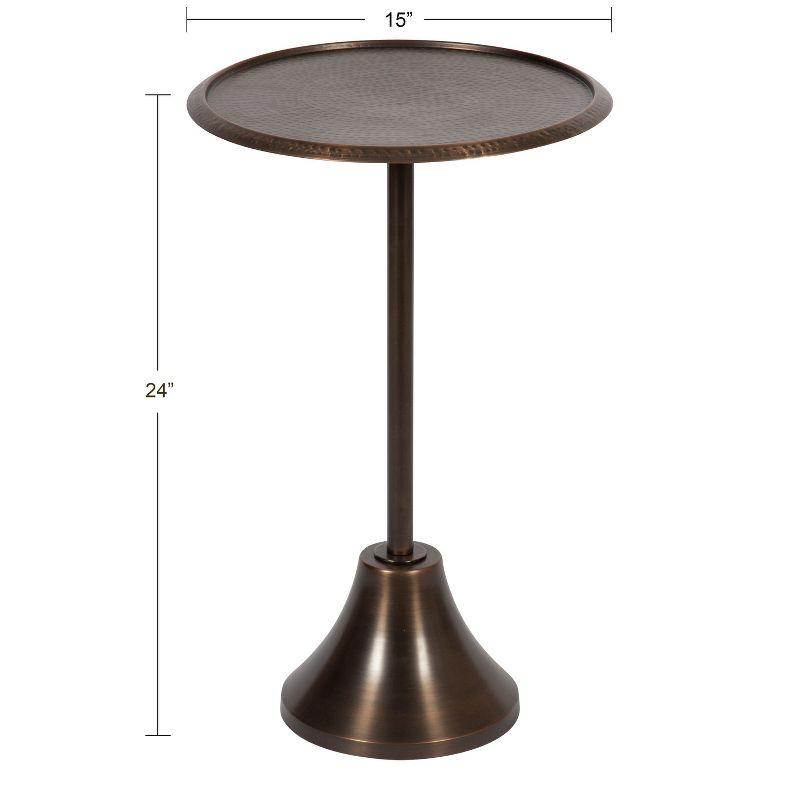 Kate and Laurel Sanzo Round Metal Side Table, 15x15x24, Bronze