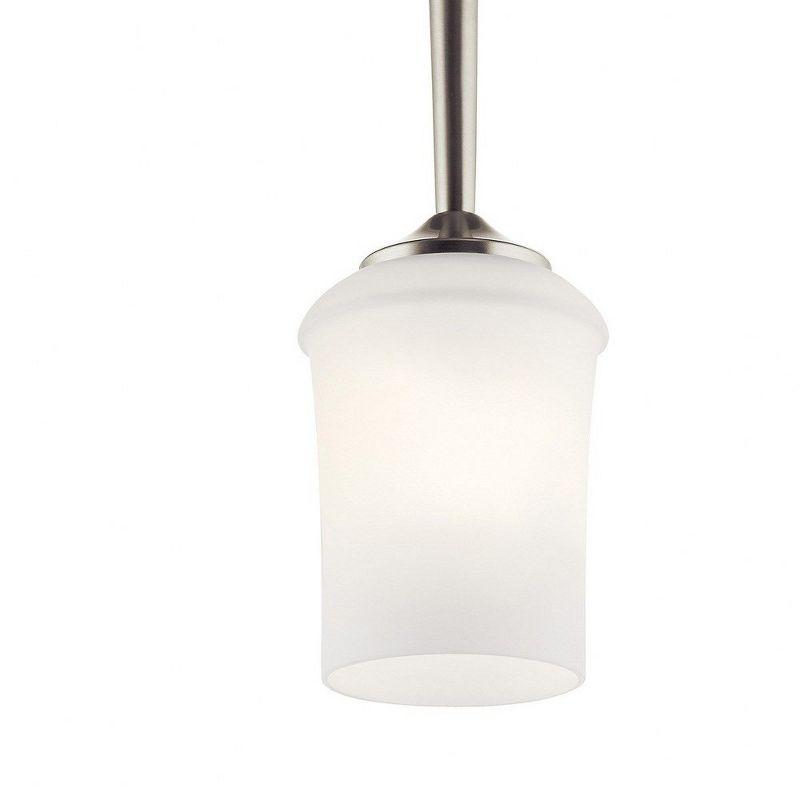 Aubrey 12.75" 1 Light Mini Pendant with Satin Etched Cased Opal in Brushed Nickel