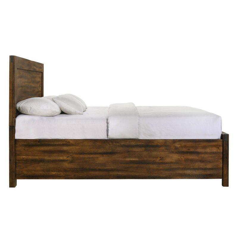 Rustic Chestnut King Storage Bed with Espresso Knobs