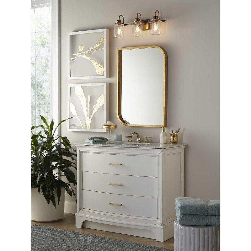 Aiken 3-Light Brushed Nickel Bath Vanity with Clear Glass Shades