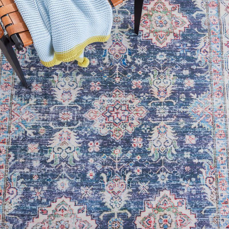 Tucson Vintage Persian TSN196 Power Loomed Machine Washable Skid-Resistant Indoor Area Rug - Navy/Beige - 9'x12' - Safavieh