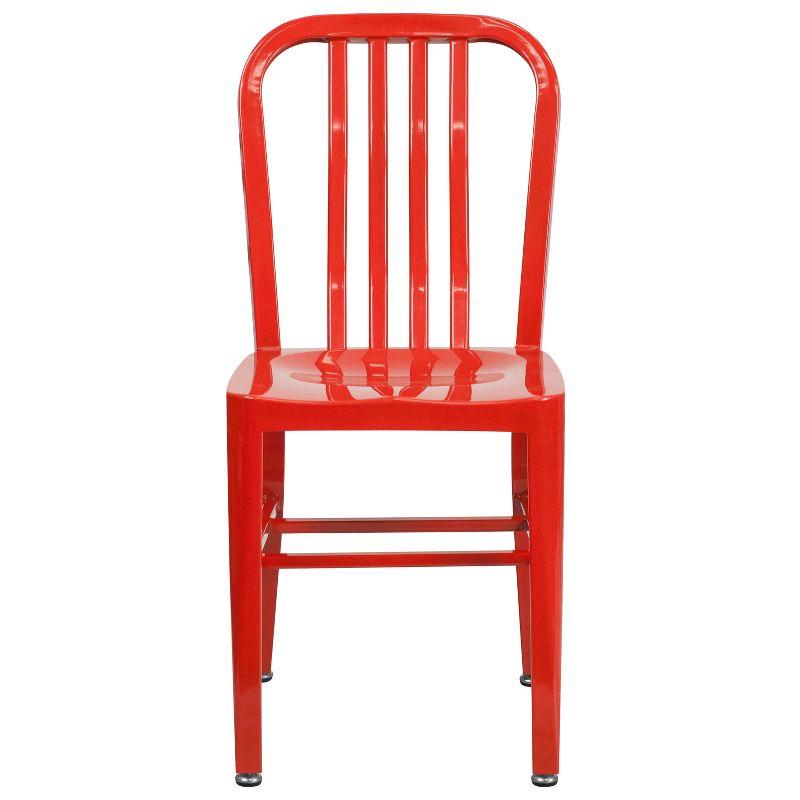 Stamford Red Steel Armless Indoor/Outdoor Dining Chair