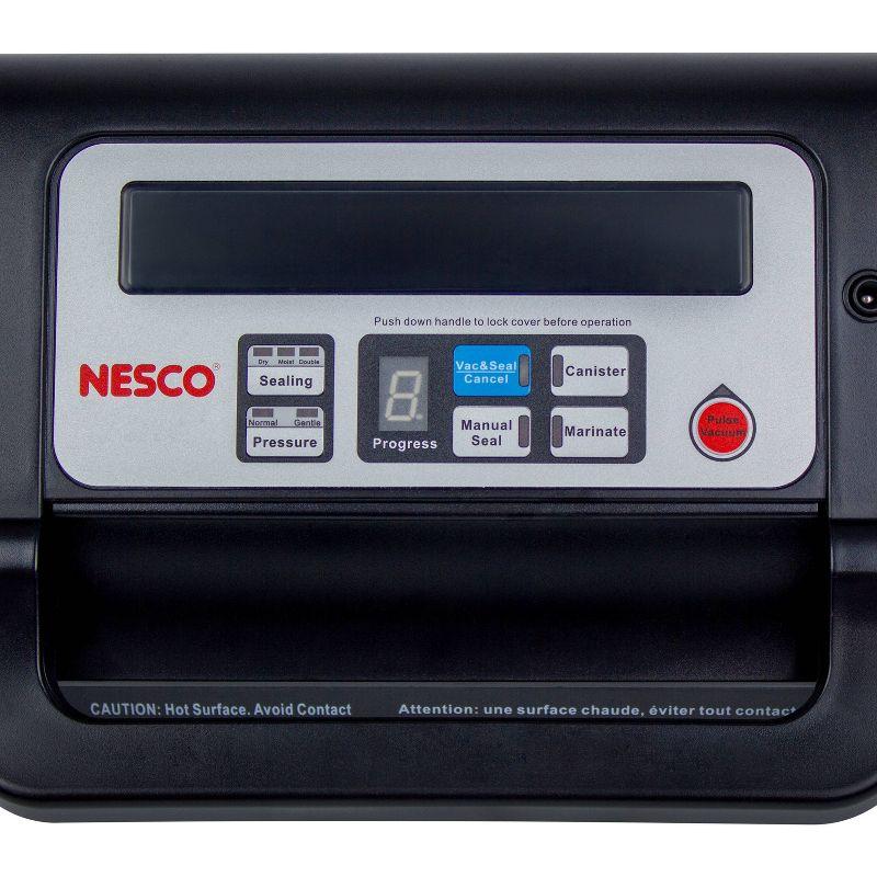 NESCO Deluxe Vacuum Sealer: Silver, Plastic, 1-Year Warranty, 15.75" Depth, 8" Width, 4.5" Height, 6.05 lbs, No Battery