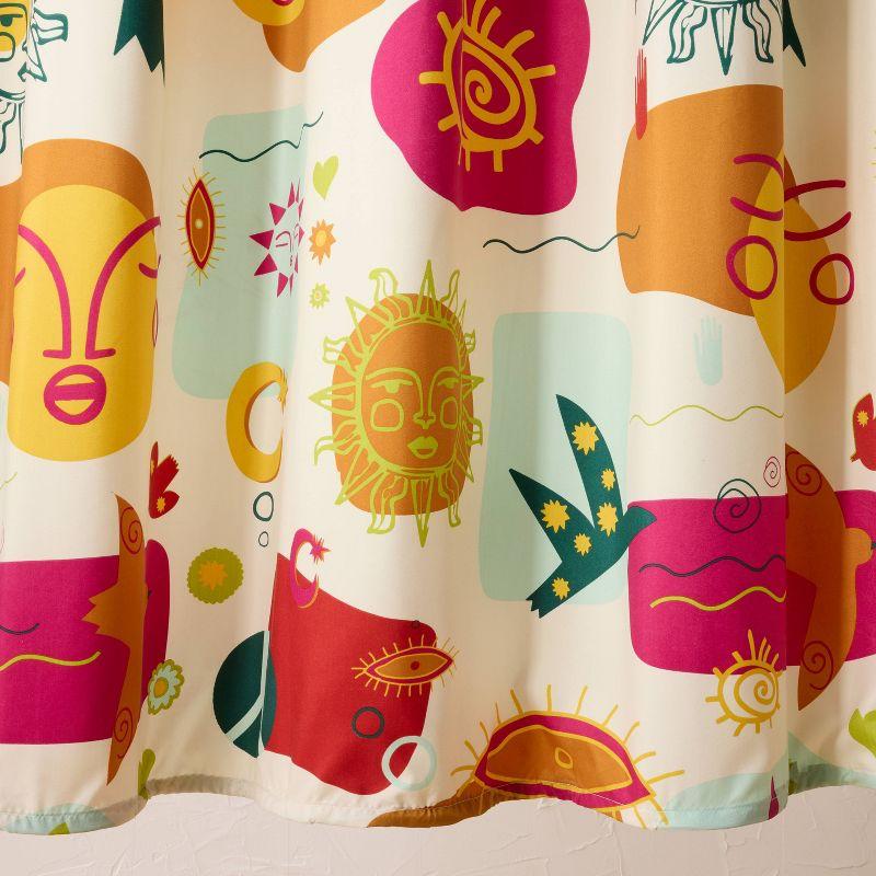 13pc Collage Shower Curtain Bundle with Hooks - Opalhouse™ designed with Jungalow™: Abstract Pattern, Machine Washable, Twill Fabric